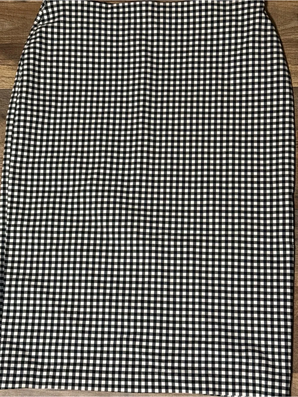 CHRISTOPHER & BANKS Black & White Gingham Stretch Pencil Skirt •Size S•